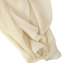 Camicia elegante da donna semi-trasparente con volant e scollatura a V Maniche lunghe Chiusura con bottoni Camicia monocolore in leggero 12