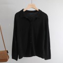 Camicia lavorata a maglia da donna 2