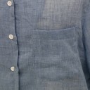 Camicia leggera da donna con tasca sul petto Maniche lunghe Colletto classico Chiusura con bottoni Tessuto estivo leggermente trasparente 5