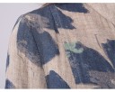 Camicia lunga da donna con stampa floreale e colletto alla coreana Le maniche lunghe possono essere arrotolate Chiusura con bottoni Cotone 4