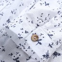 Camicia lunga da donna in lino con motivo floreale e maniche lunghe Colletto con bottoni Può essere indossata anche come vestito Per 9