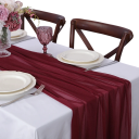 Caminho de mesa em chiffon 30x300 cm Tecido de poliéster translúcido decoração para casamento estilo boho festa de aniversário arco de casamento sobreposição suspensa 16