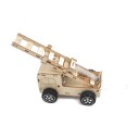 Camion de pompier hydraulique avec échelle Kit de construction en bois DIY 22 x 15 cm Propulsion par seringues à injection Jouet STEM pour enfants 1