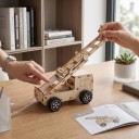 Camion de pompier hydraulique avec échelle Kit de construction en bois DIY 22 x 15 cm Propulsion par seringues à injection Jouet STEM pour enfants 3