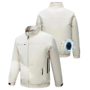 Camisa de arrefecimento masculina com 2 ventiladores USB climatização colete de trabalho unissexo com gola alta com fecho e bolsos POLIÉSTER várias cores 4