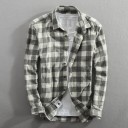 Camisa de cuadros para hombre F492 4