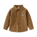 Camisa de cuadros para niños con cuello Camisa de algodón de manga larga para niños Bebé Top informal con botones Varias colores 6