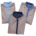 Camisa de denim masculina acolchoada com forro de pelúcia interior, de mangas longas, com bolso no peito e colarinho 5