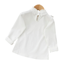 Camisa de encaje para niñas con cuello y manga larga 4