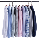 Camisa de hombre con cuello y bolsillo Camisa de algodón de un solo color con botones para uso diario 2