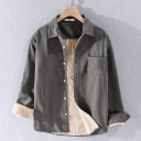Camisa de hombre con ribete de piel 4