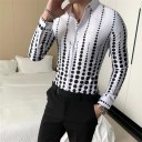 Camisa de lunares para hombre F861 5