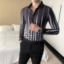 Camisa de lunares para hombre F861 4