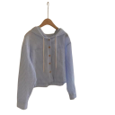 Camisa de mujer elegante con capucha Corte suelto con cierre de botones Blusa de un solo color estilosa de poliéster ligero para uso diario 5