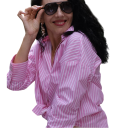 Camisa de rayas para mujer de corte suelto con manga larga y cuello Camisa elegante con botones de poliéster ligero Top estiloso 22