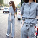 Camisa e calças riscada para senhora 1