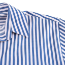 Camisa feminina riscada de corte solto com mangas longas e colarinho 22