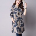 Camisa larga de mujer con estampado floral 4