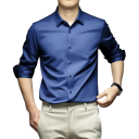 Camisa masculina com colarinho abotoado em cor sólida Poliéster e spandex Corte elegante para uso diário 7