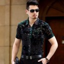 Camisa masculina com flores F691 1