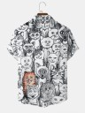 Camisa Masculina com Gatos F640 2