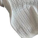 Camisa polo de mujer beige Tejido de punto Escote en V con cuello y botones Top de viscosa de un solo color 2