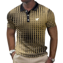 Camisa polo masculina con cuello y botones de manga corta diseño sencillo estampado de caballo en el pecho poliéster estilo para cada día 6