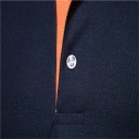 Camisa polo para hombre de manga corta de algodón unicolor con estampado de jirafa en el pecho, cuello y botones 4