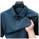 Camisa polo para hombre de manga corta Diseño de un solo color Cierre de botones Cuello Material de algodón Base estilosa del guardarropa 21