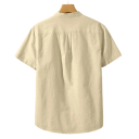 Camisa polo para hombre de manga corta Unicolor Algodón Con bolsillo Cierre de botones con cuello Corte clásico 2