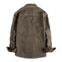 Camisa retro riscada de homem com mangas longas, duas bolsas no peito com aba, colarinho clássico e botões ao longo de toda a extensão 5