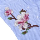 Camisa riscada feminina com laço 2