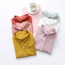 Camisa riscada feminina de manga longa 3