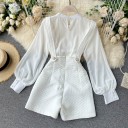 Camisa y pantalones cortos para dama B12851 3