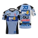 Camiseta azul para hombres con el número 73 en la espalda y en el frente al estilo de la camiseta de un equipo de carreras de motocicletas 1