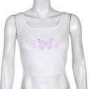 Camiseta corta de tirantes para mujer con mariposa 4