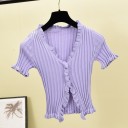 Camiseta corta fruncida para mujer 10