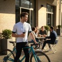 Camiseta de ciclismo para hombre con manga corta y cremallera de longitud completa 90 % poliéster y 10 % Lycra Blanca con puntos negros y detalles 5