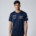 Camiseta de hombre azul oscuro con el número 55 en la espalda y franjas azules diagonales en los lados con manga corta para aficionados 3