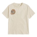 Camiseta de hombre con estampado marrón de casco de motociclista y el texto Caffeine & Gasoline en la espalda y en el pecho con manga corta 7
