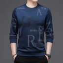 Camiseta de manga larga para hombre T2381 azul oscuro