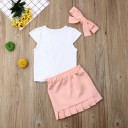 Camiseta de menina com flamingo e saia L1513 3