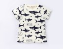 Camiseta de menino com estampado de tubarões J2538 1