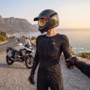 Camiseta de motorista con protectores Protector de espalda y 6 protectores más Manga larga y cremallera Poliéster Unisex Negra Camiseta protectora 10