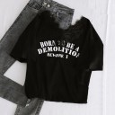 Camiseta de mujer con encaje y estampado 6