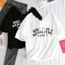 Camiseta de mujer con encaje y estampado 1