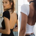 Camiseta de mujer con espalda abierta 1