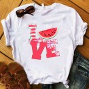 Camiseta de mujer con estampado de frutas 12