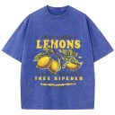 Camiseta de mujer con estampado de limón Estilo oversize Letras vintage Premium Fresca Ajuste cómodo Ropa de calle Camiseta de manga corta 3