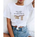 Camiseta de mujer con estampado de perezoso 7